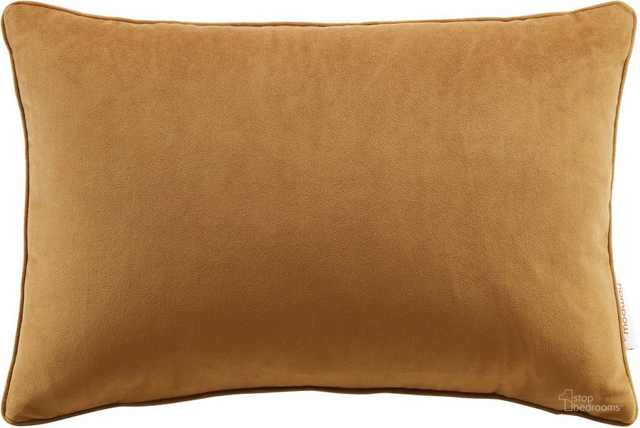 The appearance of Enhance 18 Inch Lumbar Performance Velvet Throw Pillow In Cognac designed by Modway in the modern / contemporary interior design. This cognac piece of furniture  was selected by 1StopBedrooms from Enhance Collection to add a touch of cosiness and style into your home. Sku: EEI-4703-COG. Product Type: Pillows and Throw. Material: Velvet. Image1