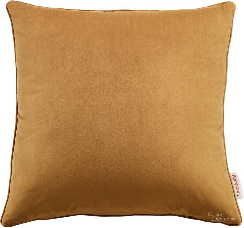 The appearance of Enhance 18 Inch Performance Velvet Throw Pillow In Cognac designed by Modway in the modern / contemporary interior design. This cognac piece of furniture  was selected by 1StopBedrooms from Enhance Collection to add a touch of cosiness and style into your home. Sku: EEI-4697-COG. Product Type: Pillows and Throw. Material: Velvet. Image1