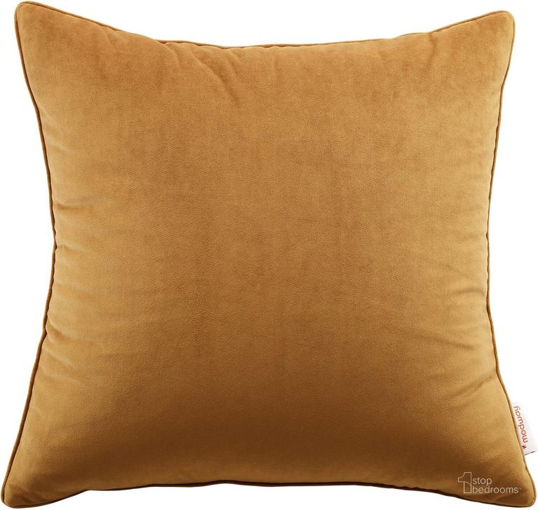 The appearance of Enhance 20 Inch Performance Velvet Throw Pillow In Cognac designed by Modway in the modern / contemporary interior design. This cognac piece of furniture  was selected by 1StopBedrooms from Enhance Collection to add a touch of cosiness and style into your home. Sku: EEI-4699-COG. Material: Polyester. Product Type: Pillows and Throw. Image1