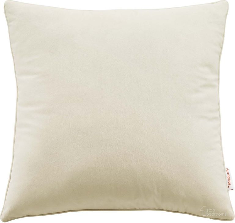 The appearance of Enhance 20 Inch Performance Velvet Throw Pillow In Ivory designed by Modway in the modern / contemporary interior design. This ivory piece of furniture  was selected by 1StopBedrooms from Enhance Collection to add a touch of cosiness and style into your home. Sku: EEI-4699-IVO. Material: Polyester. Product Type: Pillows and Throw. Image1