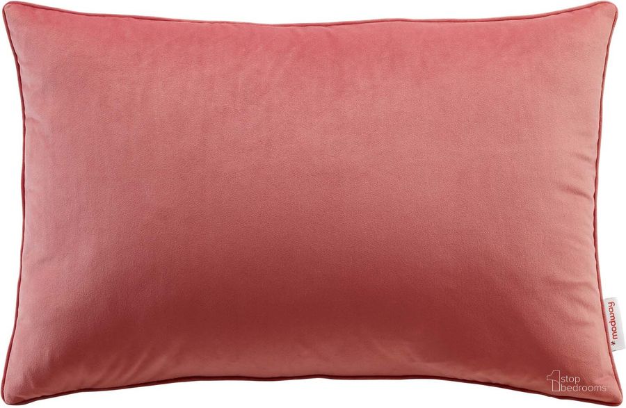 The appearance of Enhance 24 Inch Lumbar Performance Velvet Throw Pillow In Blossom designed by Modway in the modern / contemporary interior design. This blossom piece of furniture  was selected by 1StopBedrooms from Enhance Collection to add a touch of cosiness and style into your home. Sku: EEI-4705-BLO. Product Type: Pillows and Throw. Material: Velvet. Image1