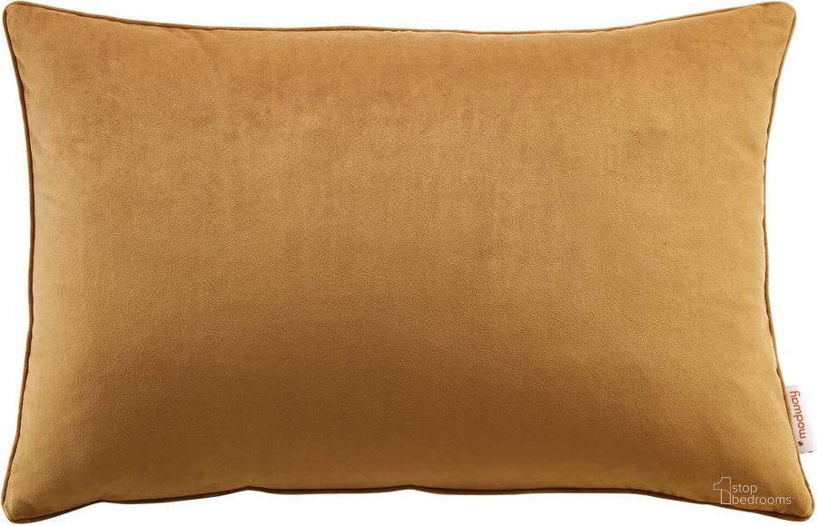 The appearance of Enhance 24 Inch Lumbar Performance Velvet Throw Pillow In Cognac designed by Modway in the modern / contemporary interior design. This cognac piece of furniture  was selected by 1StopBedrooms from Enhance Collection to add a touch of cosiness and style into your home. Sku: EEI-4705-COG. Product Type: Pillows and Throw. Material: Velvet. Image1