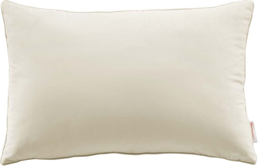 The appearance of Enhance 24 Inch Lumbar Performance Velvet Throw Pillow In Ivory designed by Modway in the modern / contemporary interior design. This ivory piece of furniture  was selected by 1StopBedrooms from Enhance Collection to add a touch of cosiness and style into your home. Sku: EEI-4705-IVO. Product Type: Pillows and Throw. Material: Velvet. Image1