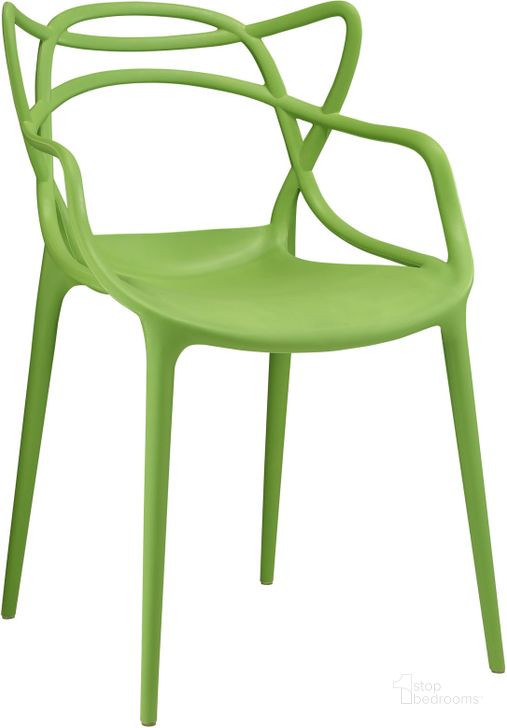 The appearance of Entangled Green Dining Arm Chair designed by Modway in the modern / contemporary interior design. This green piece of furniture  was selected by 1StopBedrooms from Entangled Collection to add a touch of cosiness and style into your home. Sku: EEI-1458-GRN. Product Type: Arm Chair. Material: Plastic. Image1