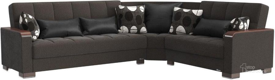 The appearance of Entario Dark Gray Sectional 0qd24538648 designed by FineForm in the modern / contemporary interior design. This dark gray piece of furniture  was selected by 1StopBedrooms from Entario Collection to add a touch of cosiness and style into your home. Sku: ARM-W-SEC-319. Product Type: Sectional. Material: Chenille. Layout: L-Shape. Image1