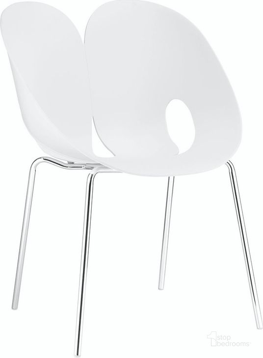 The appearance of Envelope Dining Side Chair In White designed by Modway in the  interior design. This white piece of furniture  was selected by 1StopBedrooms from Envelope Collection to add a touch of cosiness and style into your home. Sku: EEI-1452-WHI. Material: Polypropylene. Product Type: Side Chair. Image1