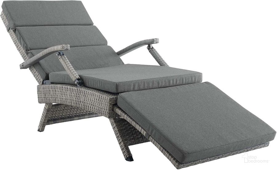 The appearance of Envisage Light Gray Charcoal Chaise Outdoor Patio Wicker Rattan Lounge Chair designed by Modway in the modern / contemporary interior design. This light gray charcoal piece of furniture  was selected by 1StopBedrooms from Envisage Collection to add a touch of cosiness and style into your home. Sku: EEI-2301-LGR-CHA. Product Type: Outdoor Chair. Material: Foam. Image1