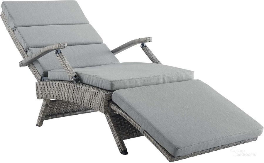 The appearance of Envisage Light Gray Gray Chaise Outdoor Patio Wicker Rattan Lounge Chair designed by Modway in the modern / contemporary interior design. This light gray gray piece of furniture  was selected by 1StopBedrooms from Envisage Collection to add a touch of cosiness and style into your home. Sku: EEI-2301-LGR-GRY. Product Type: Outdoor Chair. Material: Foam. Image1