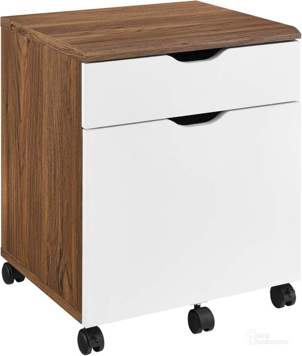 The appearance of Envision Wood File Cabinet In Walnut White designed by Modway in the modern / contemporary interior design. This walnut white piece of furniture  was selected by 1StopBedrooms from Envision Collection to add a touch of cosiness and style into your home. Sku: EEI-5706-WAL-WHI. Product Type: Lateral Filing Cabinet. Material: MDF. Image1