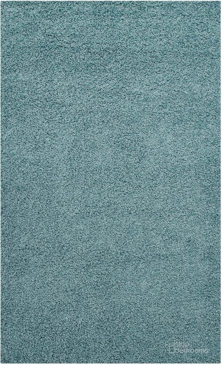 The appearance of Enyssa Solid 5X8 Shag Area Rug In Aqua Blue and Ivory designed by Modway in the modern / contemporary interior design. This aqua blue and ivory piece of furniture  was selected by 1StopBedrooms from Enyssa Collection to add a touch of cosiness and style into your home. Sku: R-1145E-58. Material: Polypropylene. Product Type: Area Rugs. Image1