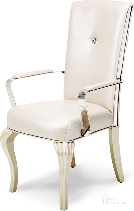 The appearance of Esmonae White Arm Chair Dining Chair Set of 2 designed by Artisan Elegance in the traditional interior design. This white piece of furniture  was selected by 1StopBedrooms from Esmonae Collection to add a touch of cosiness and style into your home. Sku: 9001604-08. Material: Wood. Product Type: Arm Chair.