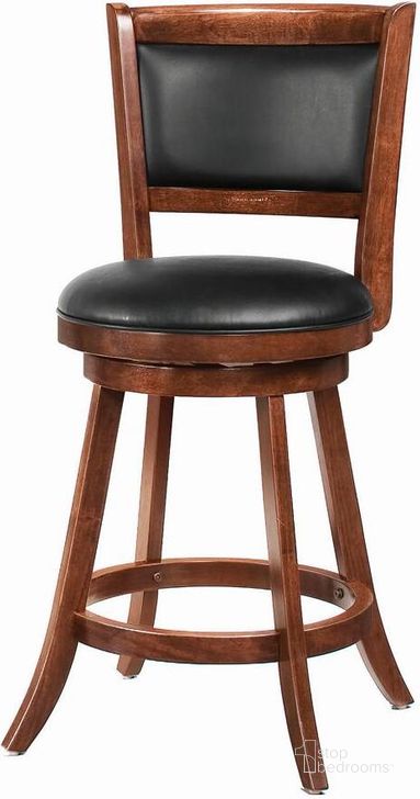 The appearance of Espresso 24" Swivel Bar Stool Set of 2 designed by Coaster in the transitional interior design. This brown piece of furniture  was selected by 1StopBedrooms from Espresso Collection to add a touch of cosiness and style into your home. Sku: 101919. Material: Wood. Product Type: Barstool. Image1