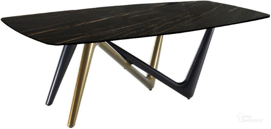 The appearance of Esse Dining Table Bronze And Titanium Base And Noir Desir Ceramic Top designed by Bellini Modern Living in the modern / contemporary interior design. This bronze piece of furniture  was selected by 1StopBedrooms from Esse Collection to add a touch of cosiness and style into your home. Sku: Esse DT BRZ-BLK. Table Base Style: Double Pedestal. Material: Glass. Product Type: Dining Table. Table Top Shape: Rectangular. Size: 95.