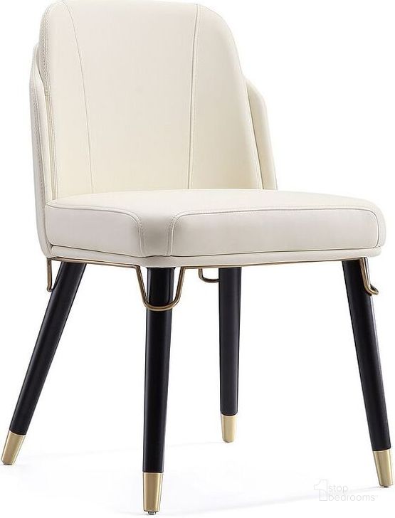 The appearance of Estelle Dining Chair in Cream and Black designed by Manhattan Comfort in the modern / contemporary interior design. This cream and black piece of furniture  was selected by 1StopBedrooms from Estelle Collection to add a touch of cosiness and style into your home. Sku: DC042-CR. Material: Wood. Product Type: Dining Chair. Image1