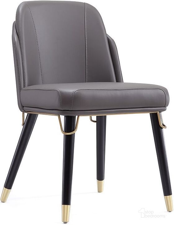 The appearance of Estelle Dining Chair in Pebble and Black designed by Manhattan Comfort in the modern / contemporary interior design. This pebble piece of furniture  was selected by 1StopBedrooms from Estelle Collection to add a touch of cosiness and style into your home. Sku: DC042-PE. Material: Wood. Product Type: Dining Chair. Image1