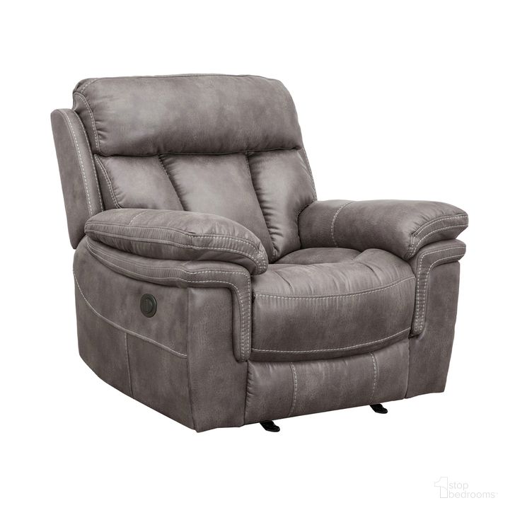 The appearance of Estelle Power Recliner Chair In Gunmetal Fabric designed by Armen Living in the modern / contemporary interior design. This gunmetal piece of furniture  was selected by 1StopBedrooms from Estelle Collection to add a touch of cosiness and style into your home. Sku: LCES1GM. Material: Polyester. Product Type: Recliner. Image1