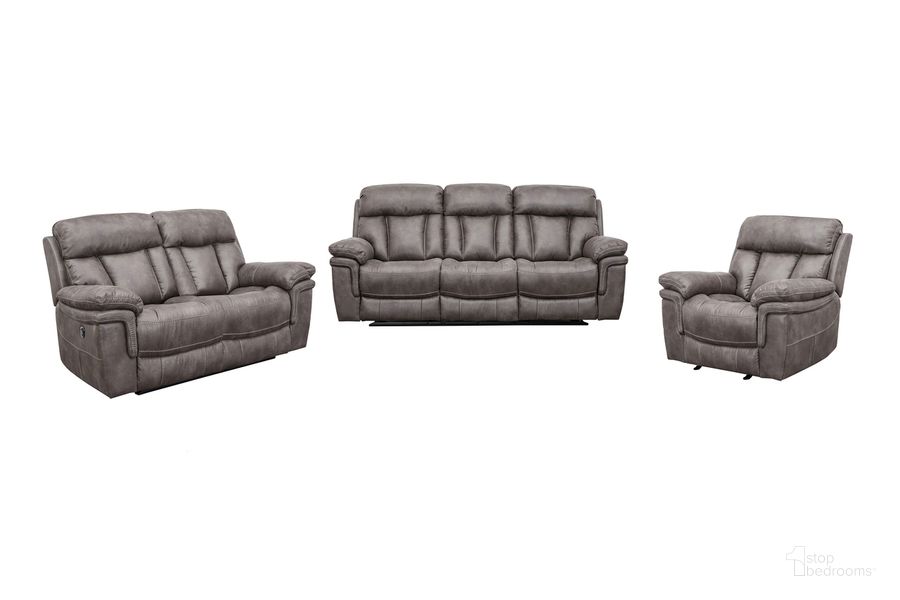 The appearance of Estelle Power Reclining 3-Piece Living Room Set In Gunmetal Fabric designed by Armen Living in the modern / contemporary interior design. This gunmetal piece of furniture  was selected by 1StopBedrooms from Estelle Collection to add a touch of cosiness and style into your home. Sku: LCES1GM;LCES2GM;LCES3GM. Material: Polyester. Product Type: Living Room Set. Image1