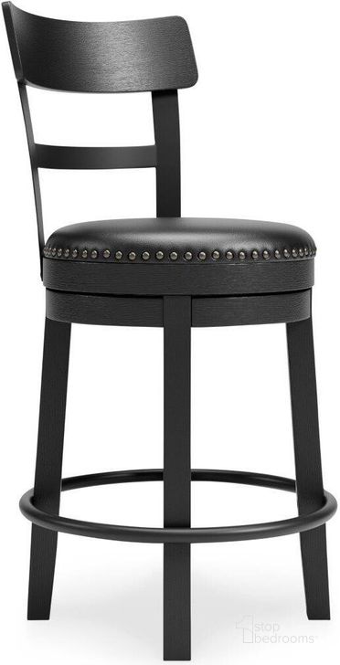 The appearance of Estlin Black Barstool 0qd24373393 designed by Isaac Tahari in the transitional interior design. This black piece of furniture  was selected by 1StopBedrooms from Estlin Collection to add a touch of cosiness and style into your home. Sku: D546-624. Material: Metal. Product Type: Barstool. Image1