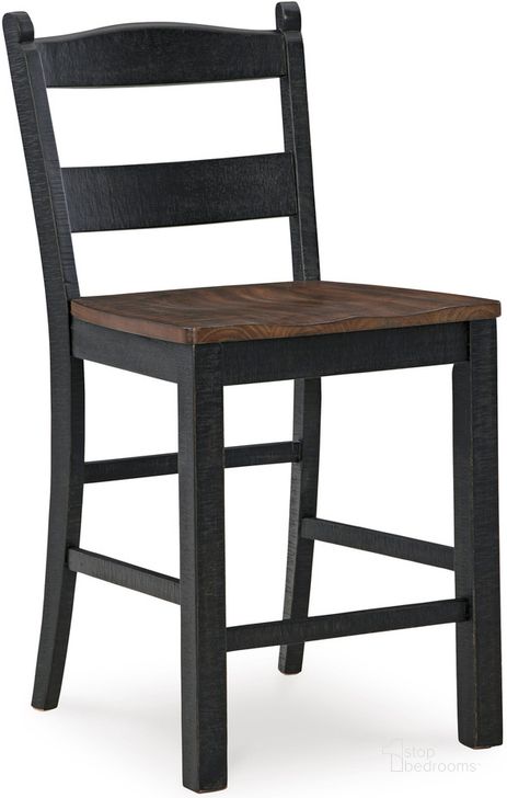 The appearance of Estlin Black/Brown Barstool designed by Isaac Tahari in the transitional interior design. This black/brown piece of furniture  was selected by 1StopBedrooms from Estlin Collection to add a touch of cosiness and style into your home. Sku: D546-724. Material: Wood. Product Type: Barstool. Image1