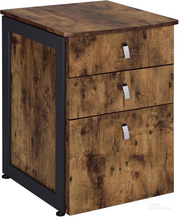 The appearance of Estrella Antique Nutmeg File Cabinet designed by Coaster in the industrial interior design. This brown piece of furniture  was selected by 1StopBedrooms from Estrella Collection to add a touch of cosiness and style into your home. Sku: 800656. Material: Wood. Product Type: File Cabinet. Image1