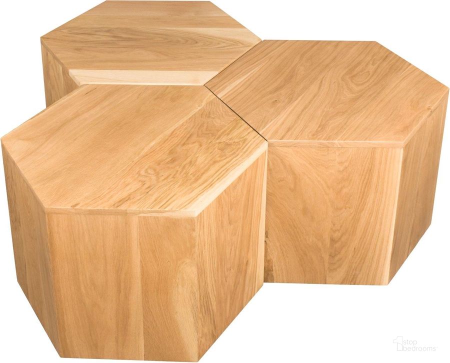 The appearance of Eternal Natural Coffee Table 261-CT-3PC designed by Meridian in the modern / contemporary interior design. This natural piece of furniture  was selected by 1StopBedrooms from Eternal Collection to add a touch of cosiness and style into your home. Sku: 261-CT-3PC-1;261-CT-3PC-2;261-CT-3PC-3. Material: Wood. Product Type: Coffee Table. Image1