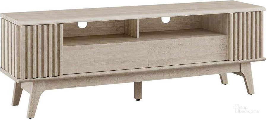 The appearance of Eudora 60 Inch TV Stand In Oak designed by Modway in the modern / contemporary interior design. This oak piece of furniture  was selected by 1StopBedrooms from Eudora Collection to add a touch of cosiness and style into your home. Sku: EEI-6279-OAK. Product Type: TV Stand. Material: MDF. Image1