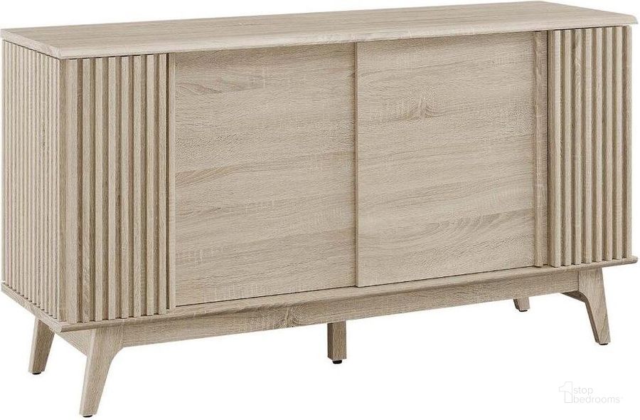 The appearance of Eudora Sideboard In Oak designed by Modway in the modern / contemporary interior design. This oak piece of furniture  was selected by 1StopBedrooms from Eudora Collection to add a touch of cosiness and style into your home. Sku: EEI-6278-OAK. Product Type: Sideboard. Material: MDF. Image1