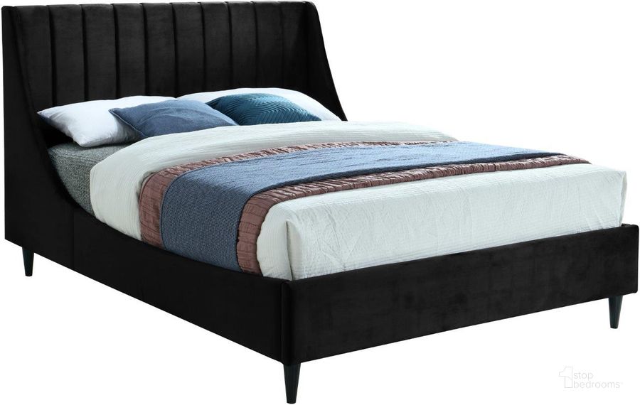 The appearance of Eva Black Velvet King Bed designed by Meridian in the modern / contemporary interior design. This black velvet piece of furniture  was selected by 1StopBedrooms from Eva Collection to add a touch of cosiness and style into your home. Sku: EvaBlack-K-1;EvaBlack-K-2. Bed Type: Platform Bed. Product Type: Platform Bed. Bed Size: King. Material: Velvet. Image1