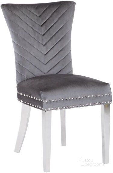 The appearance of Eva Chair Set of 2 With Stainless Steel Legs In Grey designed by Galaxy Home Furnishings in the modern / contemporary interior design. This gray piece of furniture  was selected by 1StopBedrooms from Eva Collection to add a touch of cosiness and style into your home. Sku: 733569236183. Material: Wood. Product Type: Chair. Image1