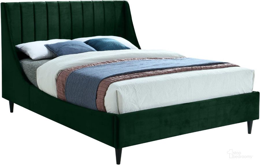 The appearance of Eva Green Velvet King Bed designed by Meridian in the modern / contemporary interior design. This green velvet piece of furniture  was selected by 1StopBedrooms from Eva Collection to add a touch of cosiness and style into your home. Sku: EvaGreen-K-1;EvaGreen-K-2. Bed Type: Platform Bed. Product Type: Platform Bed. Bed Size: King. Material: Velvet. Image1