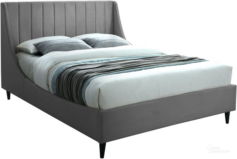 The appearance of Eva Grey Velvet King Bed designed by Meridian in the modern / contemporary interior design. This grey velvet piece of furniture  was selected by 1StopBedrooms from Eva Collection to add a touch of cosiness and style into your home. Sku: EvaGrey-K-1;EvaGrey-K-2. Bed Type: Platform Bed. Product Type: Platform Bed. Bed Size: King. Material: Velvet. Image1