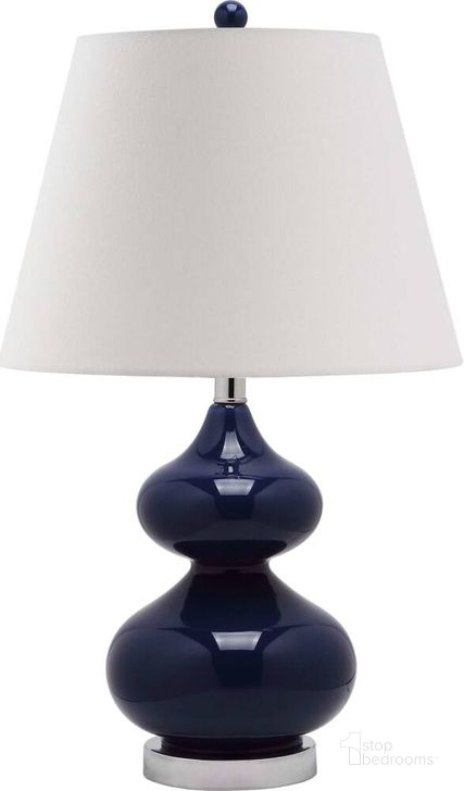 The appearance of Eva Navy 24 Inch Double Gourd Glass Lamp designed by Safavieh in the modern / contemporary interior design. This navy piece of furniture  was selected by 1StopBedrooms from Eva Collection to add a touch of cosiness and style into your home. Sku: LITS4086B. Product Type: Table Lamp. Image1