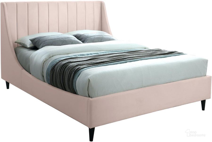 The appearance of Eva Pink Velvet King Bed designed by Meridian in the modern / contemporary interior design. This pink velvet piece of furniture  was selected by 1StopBedrooms from Eva Collection to add a touch of cosiness and style into your home. Sku: EvaPink-K-1;EvaPink-K-2. Bed Type: Platform Bed. Product Type: Platform Bed. Bed Size: King. Material: Velvet. Image1