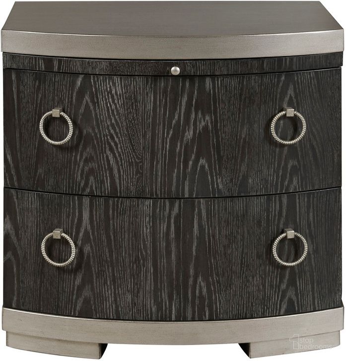 The appearance of Eve 2 Drawer Nightstand In Black designed by Pulaski in the transitional interior design. This black piece of furniture  was selected by 1StopBedrooms from Eve Collection to add a touch of cosiness and style into your home. Sku: P331140. Product Type: Nightstand. Material: Rubberwood. Image1