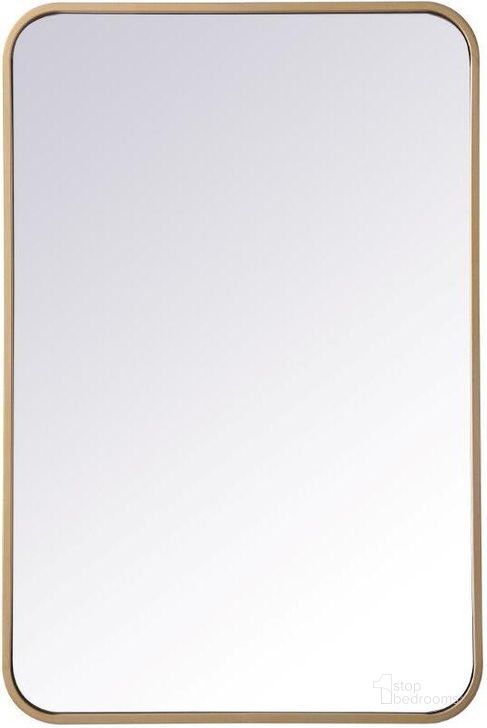 The appearance of Evermore Brass Rectangular Mirror MR802030BR designed by Elegant Lighting in the transitional interior design. This brass piece of furniture  was selected by 1StopBedrooms from Evermore Collection to add a touch of cosiness and style into your home. Sku: MR802030BR. Material: Metal. Product Type: Mirror. Image1