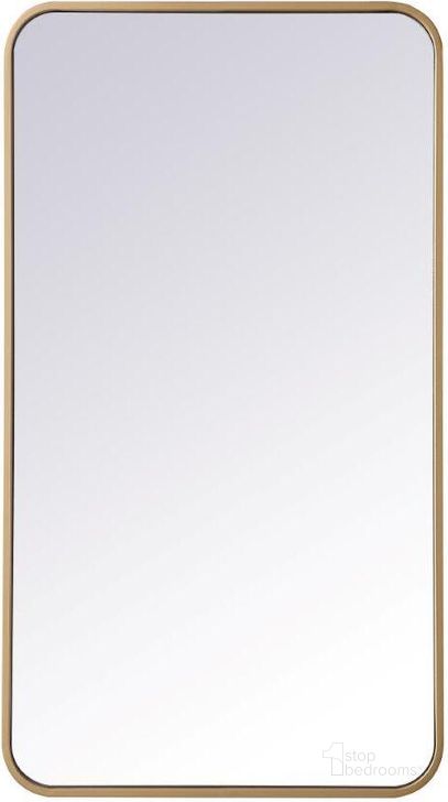 The appearance of Evermore Brass Rectangular Mirror MR802036BR designed by Elegant Lighting in the transitional interior design. This brass piece of furniture  was selected by 1StopBedrooms from Evermore Collection to add a touch of cosiness and style into your home. Sku: MR802036BR. Material: Metal. Product Type: Mirror. Image1