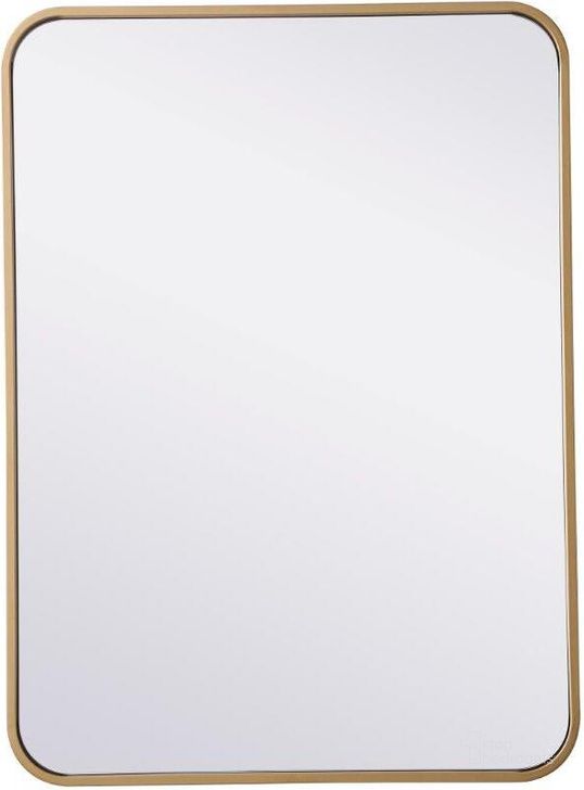 The appearance of Evermore Brass Rectangular Mirror MR802230BR designed by Elegant Lighting in the transitional interior design. This brass piece of furniture  was selected by 1StopBedrooms from Evermore Collection to add a touch of cosiness and style into your home. Sku: MR802230BR. Material: Metal. Product Type: Mirror. Image1