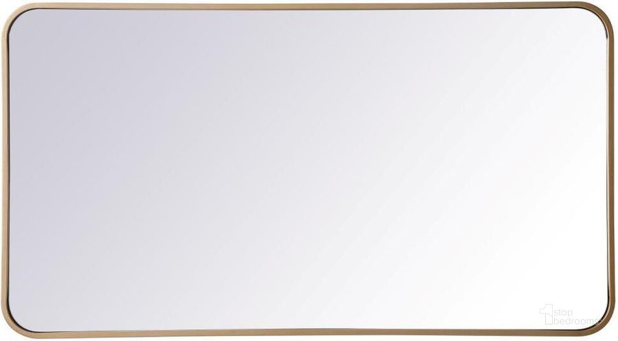 The appearance of Evermore Brass Rectangular Mirror MR802240BR designed by Elegant Lighting in the transitional interior design. This brass piece of furniture  was selected by 1StopBedrooms from Evermore Collection to add a touch of cosiness and style into your home. Sku: MR802240BR. Material: Metal. Product Type: Mirror. Image1