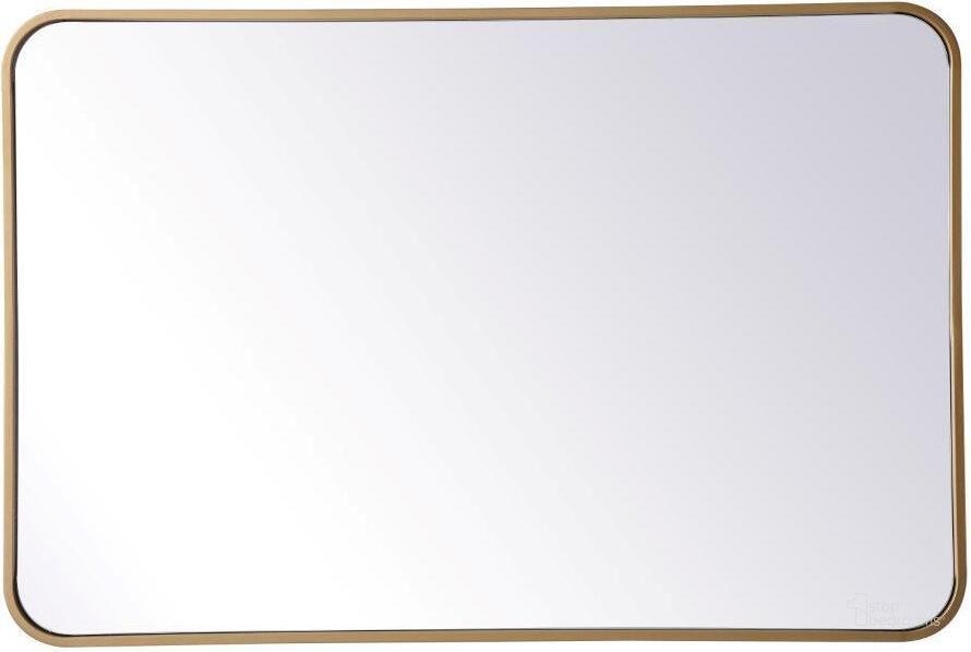 The appearance of Evermore Brass Rectangular Mirror MR802436BR designed by Elegant Lighting in the transitional interior design. This brass piece of furniture  was selected by 1StopBedrooms from Evermore Collection to add a touch of cosiness and style into your home. Sku: MR802436BR. Material: Metal. Product Type: Mirror. Image1