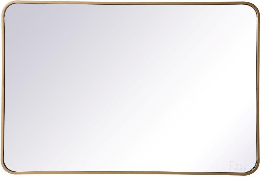 The appearance of Evermore Brass Rectangular Mirror MR802740BR designed by Elegant Lighting in the transitional interior design. This brass piece of furniture  was selected by 1StopBedrooms from Evermore Collection to add a touch of cosiness and style into your home. Sku: MR802740BR. Material: Metal. Product Type: Mirror. Image1