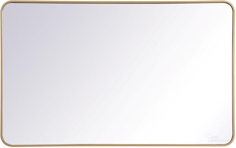 The appearance of Evermore Brass Rectangular Mirror MR803048BR designed by Elegant Lighting in the transitional interior design. This brass piece of furniture  was selected by 1StopBedrooms from Evermore Collection to add a touch of cosiness and style into your home. Sku: MR803048BR. Material: Metal. Product Type: Mirror. Image1