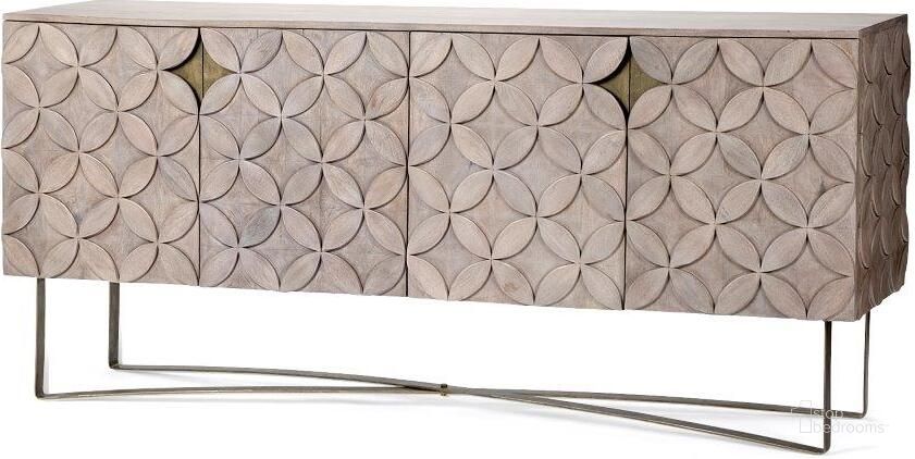 The appearance of Excelsior I Solid Wood Gold Metal Base 4 Cabinet Door Sideboard designed by Mercana in the modern / contemporary interior design. This brown piece of furniture  was selected by 1StopBedrooms from Excelsior Collection to add a touch of cosiness and style into your home. Sku: 68222. Material: Wood. Product Type: Sideboard. Image1