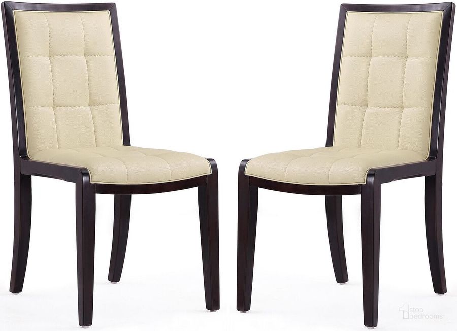 The appearance of Executor Dining Chairs (Set of 2) in Cream and Walnut designed by Manhattan Comfort in the traditional interior design. This cream piece of furniture  was selected by 1StopBedrooms from Executor Collection to add a touch of cosiness and style into your home. Sku: DC003-CR. Material: Wood. Product Type: Dining Chair. Image1
