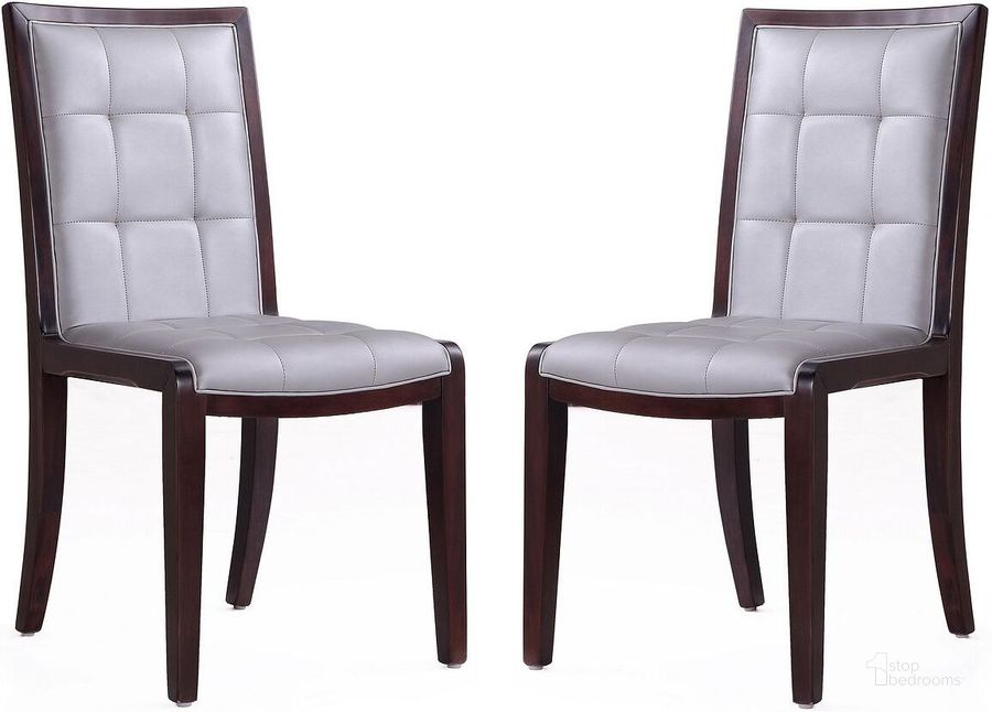 The appearance of Executor Dining Chairs (Set of 2) in Silver and Walnut designed by Manhattan Comfort in the traditional interior design. This silver piece of furniture  was selected by 1StopBedrooms from Executor Collection to add a touch of cosiness and style into your home. Sku: DC003-SV. Material: Wood. Product Type: Dining Chair. Image1