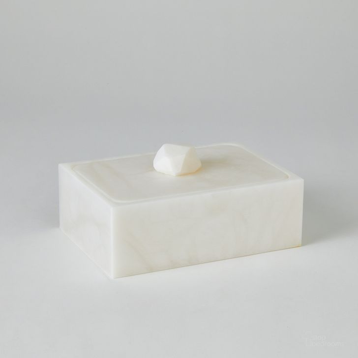 The appearance of Facet Knob Alabaster Large Box In White designed by Global Views in the modern / contemporary interior design. This white piece of furniture  was selected by 1StopBedrooms from Facet Collection to add a touch of cosiness and style into your home. Sku: 3.31753. Product Type: Box. Material: Alabaster. Image1