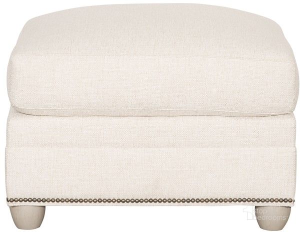 The appearance of Fairgrove Ottoman In Cream designed by Vanguard Furniture in the transitional interior design. This cream piece of furniture  was selected by 1StopBedrooms from Fairgrove Collection to add a touch of cosiness and style into your home. Sku: 652-OT_152859_W-WZ_TapCyl_9BkSvNails. Material: Polypropylene. Product Type: Ottoman. Image1