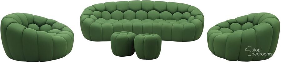 The appearance of Fantasy Ottoman In Green designed by J&M in the modern / contemporary interior design. This green piece of furniture  was selected by 1StopBedrooms from Fantasy Collection to add a touch of cosiness and style into your home. Sku: 18442-GN-O. Product Type: Ottoman. Image1