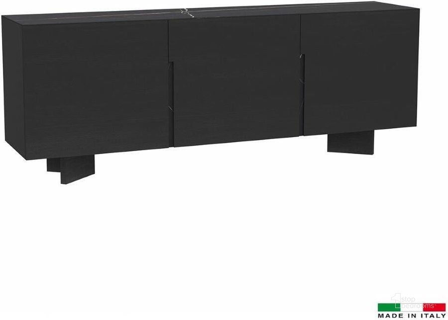 The appearance of Fargo Sideboard In Black designed by Bellini Modern Living in the modern / contemporary interior design. This black piece of furniture  was selected by 1StopBedrooms from Fargo Collection to add a touch of cosiness and style into your home. Sku: Fargo SB BLK. Product Type: Sideboard. Material: Ceramic.