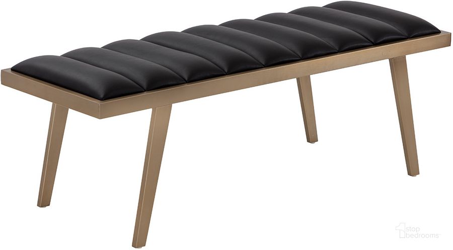 The appearance of Farley Bench In Bravo Black designed by Sunpan in the modern / contemporary interior design. This black piece of furniture  was selected by 1StopBedrooms from Farley Collection to add a touch of cosiness and style into your home. Sku: 109173. Material: Faux Leather. Product Type: Bench. Image1