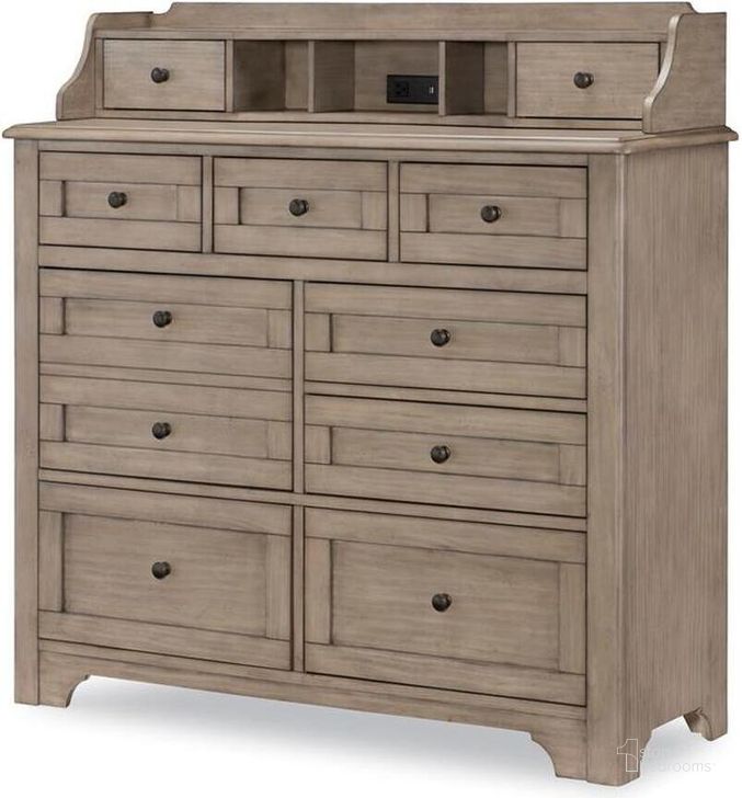 The appearance of Farm House Old Crate Brown 9 Drawer Chesser with Hutch designed by Legacy Classic Kids in the transitional interior design. This brown piece of furniture  was selected by 1StopBedrooms from Farm House Collection to add a touch of cosiness and style into your home. Sku: 9950-1500;9950-6200. Product Type: Chest.